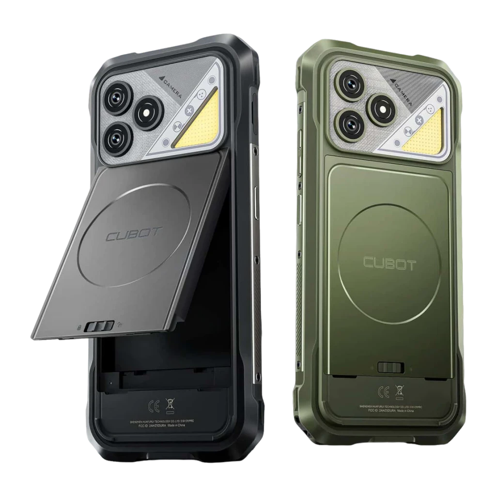 Cubot KingKong Dura 8GB/128GB Verde MIL-STD-810H IP69K IP68 + 5000mAh x2 extraíbles, vista trasera: dos unidades mostrando