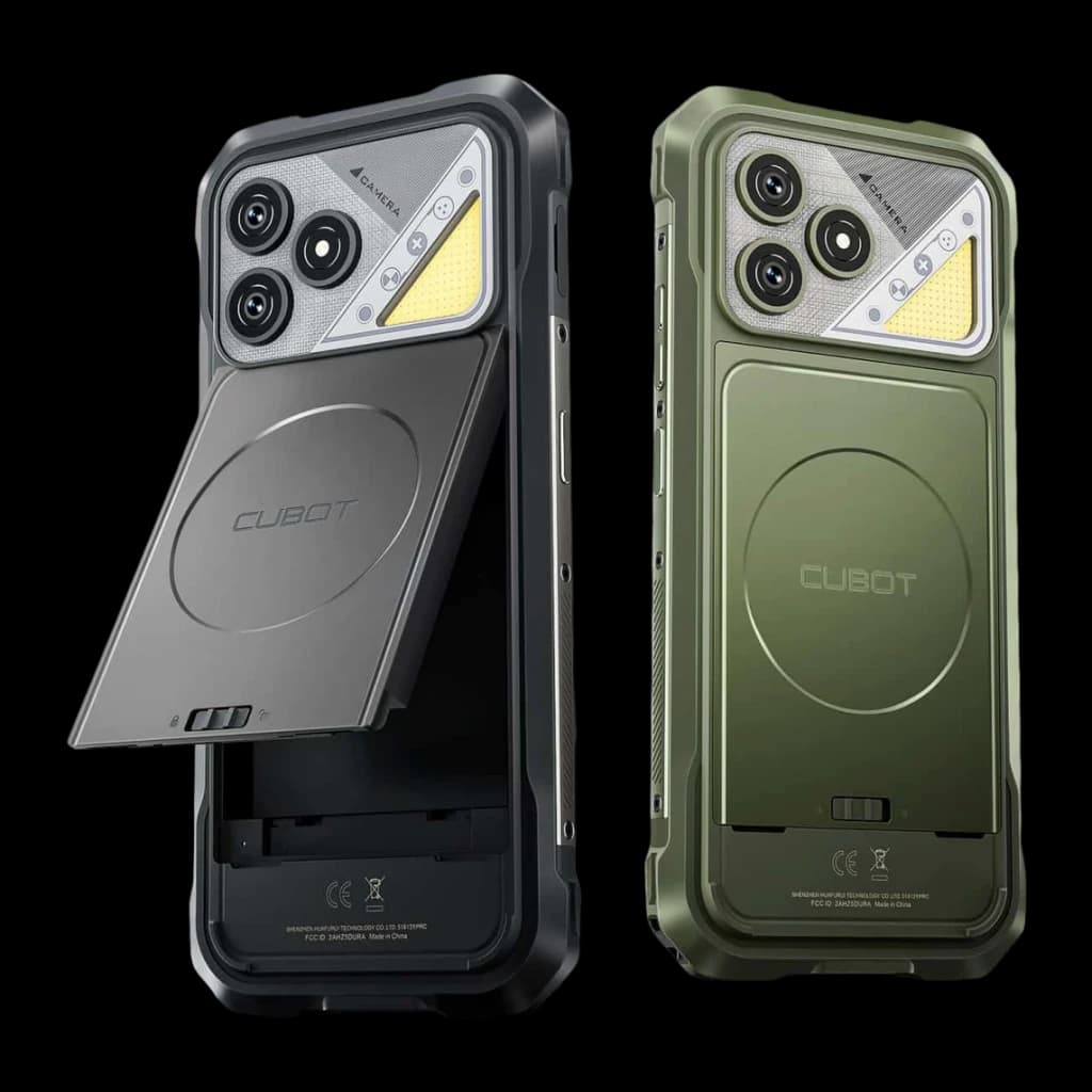 Cubot KingKong Dura 8GB/128GB Verde MIL-STD-810H IP69K IP68 + 5000mAh x2 extraíbles, vista trasera: dos unidades mostrando