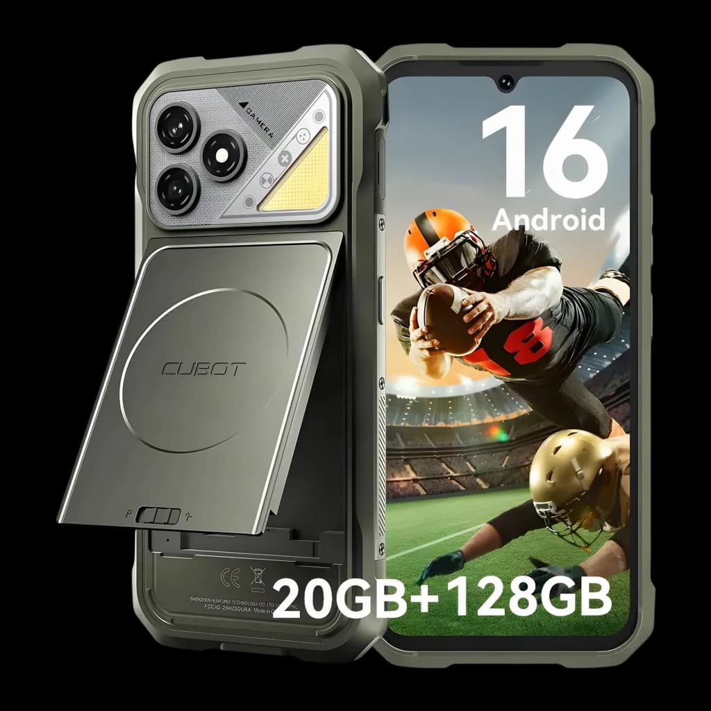 Cubot KingKong Dura 8GB/128GB Verde MIL-STD-810H IP69K IP68 + 5000mAh x2 extraíbles, vista frontal y trasera: pantalla