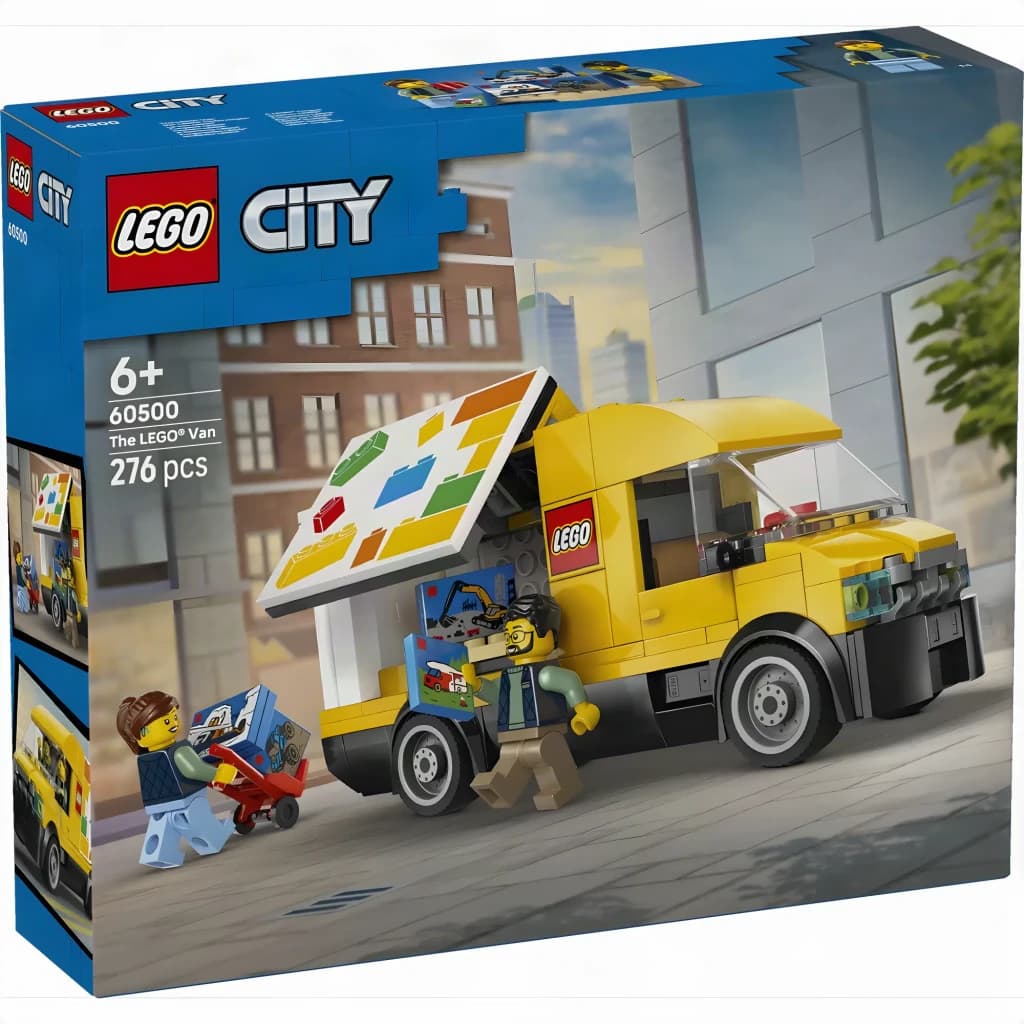 Set LEGO City Der Lieferwagen 60500 276 pièces 6+ ans, contenu de la boîte: face avant avec camionnette jaune et 2