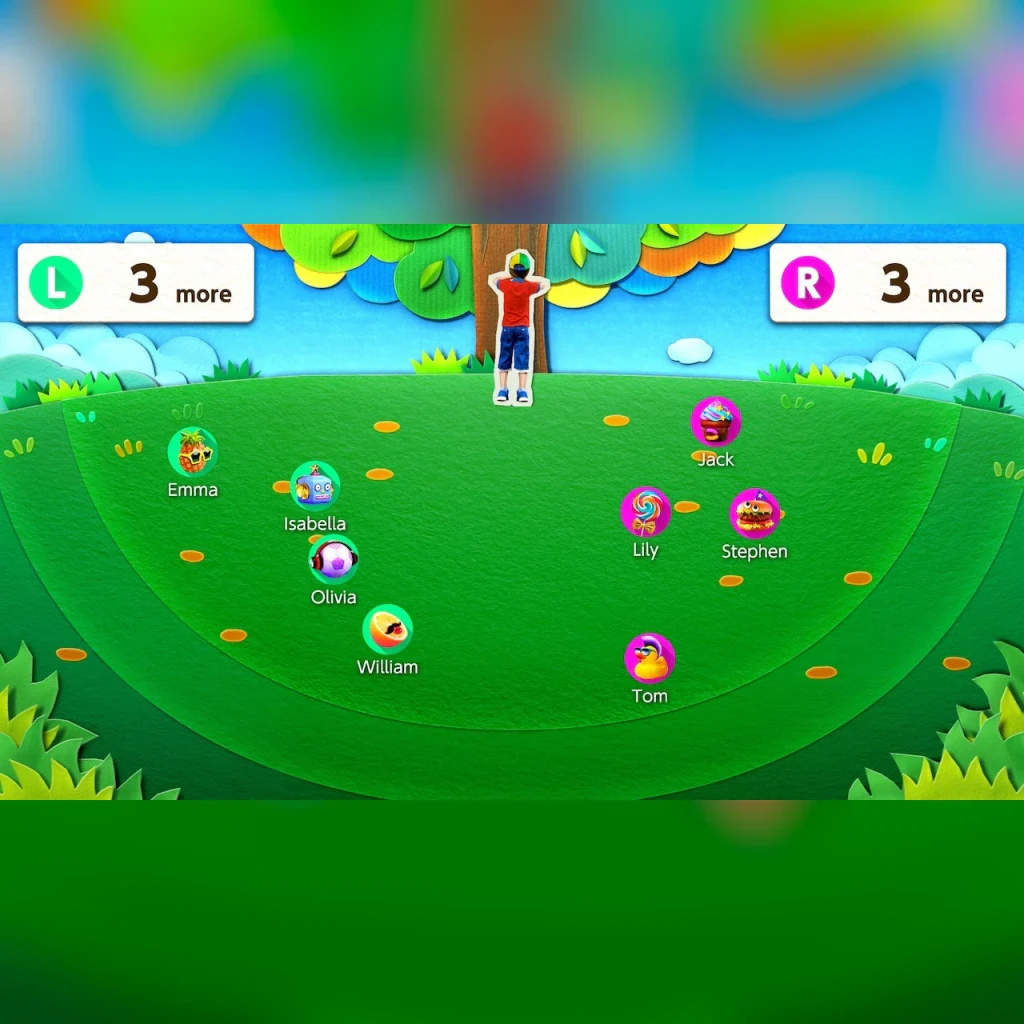 Jogo da Nintendo «Everybody 1-2-Switch!» para a Switch Standard, em uso: ecrã de jogo com avatares de jogadores em campo