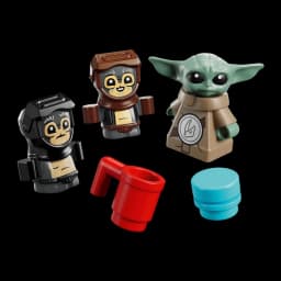 LEGO Star Wars Vaisseau Anzellien 75445 701 pièces, détail: 2 minifigurines anzellanes, figurine Grogu et accessoires tasse