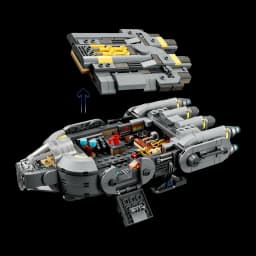 LEGO Star Wars Vaisseau Anzellien 75445 701 pièces, détail: toit amovible révèle intérieur avec cockpit, accessoires