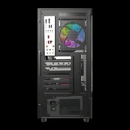Caixa PC Darkflash DS950V Vidro Temperado 270° ATX / M-ATX / ITX Preto, vista traseira: painel I/O, slots de expansão