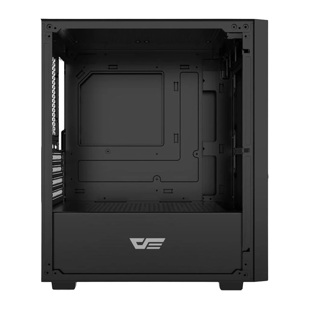 Boîtier PC Darkflash M305 Verre Trempé Mini Tower mATX/ITX 325x195x387mm Noir, détail: intérieur avec plateau carte mère