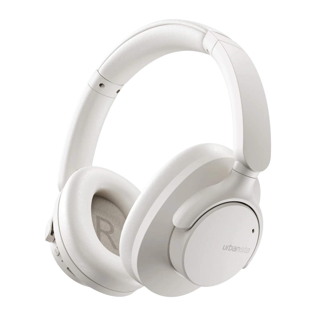 Auriculares Urbanista Valencia Cancelación de Ruido Activo Diadema Bluetooth 5.3 Blanco, vista frontal: diadema acolchada