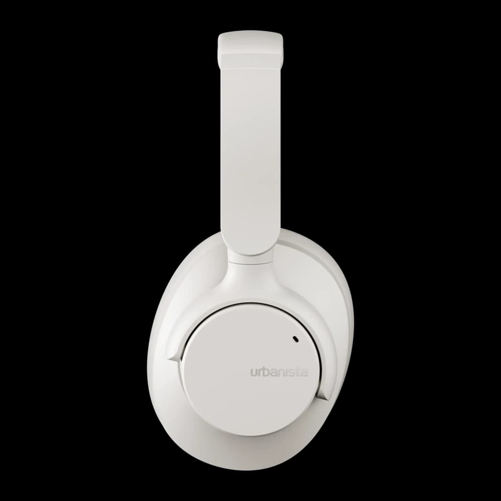 Casque Urbanista Valencia Réduction de Bruit Active Arceau Bluetooth 5.3 Blanc, détail: vue latérale de l'écouteur droit