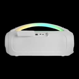 Altavoz Mars Gaming MS-Pulse RGB Sumergible 10m 50W 8h Bluetooth 5.3 Blanco, vista trasera: puertos USB, USB-C y jack
