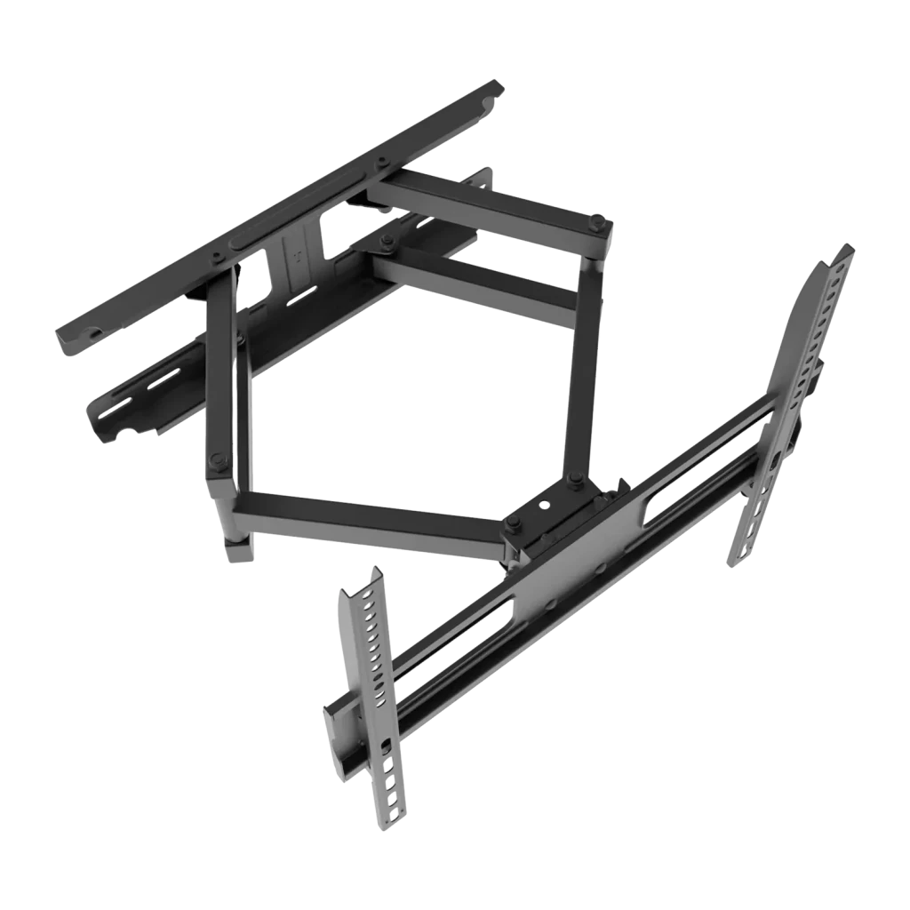 Soporte TV UNYKAch 1280 Negro Pared Articulado ±10° 32-55 pulgadas, detalle: estructura metálica desplegada con brazos