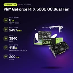 PNY GeForce RTX 5060 OC Dual Fan 8GB GDDR7 Negro - características