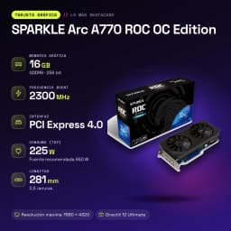 SPARKLE Arc A770 ROC OC Edition 16GB GDDR6 Negro - características