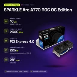 SPARKLE Arc A770 ROC OC Edition 16GB GDDR6 Negro - características