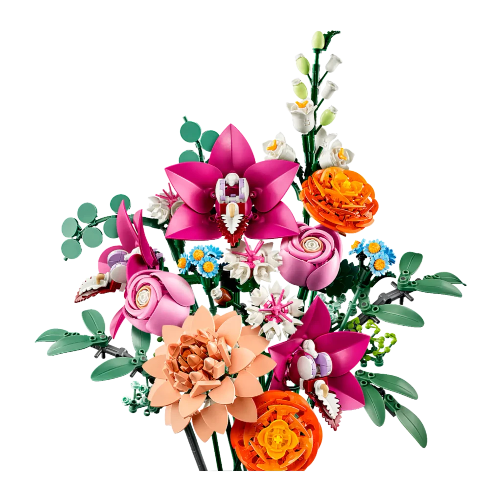 Set de construcción LEGO Botanicals Ramo de Flores Fantasía en Rosa 10342 749 piezas 18+ años, vista frontal: ramo