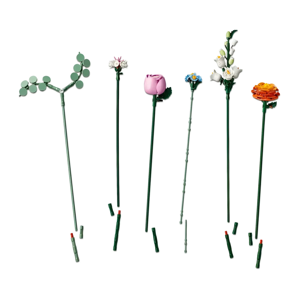 Set de construcción LEGO Botanicals Ramo de Flores Fantasía en Rosa 10342 749 piezas 18+ años, detalle: 6 tallos