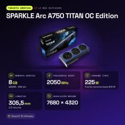 SPARKLE Arc A750 TITAN OC Edition 8 Go GDDR6 - caractéristiques