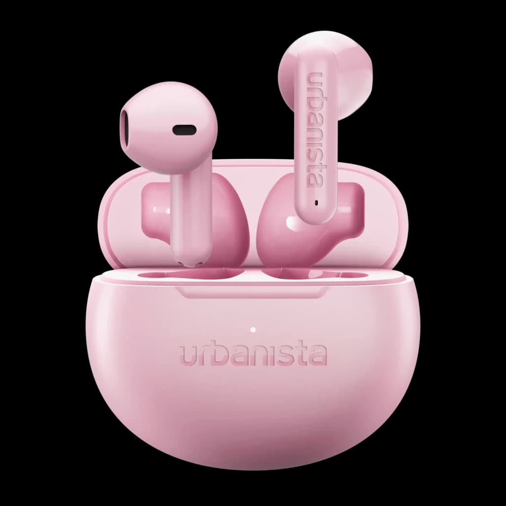 Auriculares Urbanista Austin 2 TWS In-Ear Bluetooth 6.0 25h con estuche Rosa, vista frontal: ambos earbuds en estuche