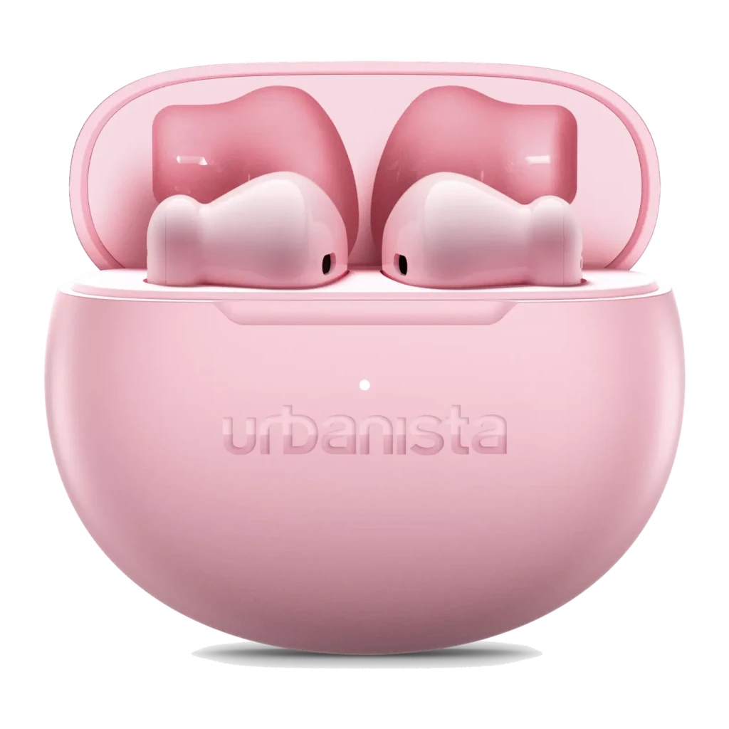 Auriculares Urbanista Austin 2 TWS In-Ear Bluetooth 6.0 25h con estuche Rosa, detalle: estuche abierto frontal con ambos