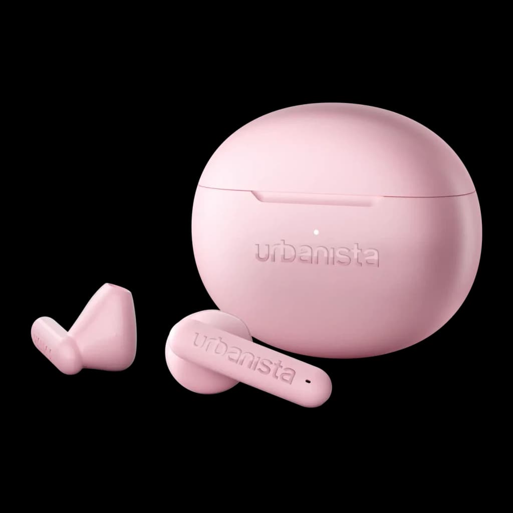 Auriculares Urbanista Austin 2 TWS In-Ear Bluetooth 6.0 25h con estuche Rosa, detalle: estuche cerrado con logo y dos