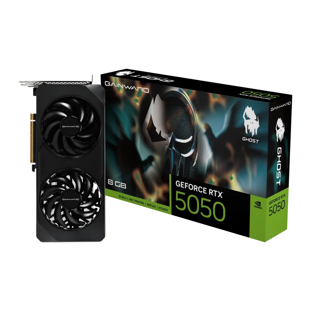 Gainward GeForce RTX 5050 Ghost 8GB GDDR6 Negro, contenido de la caja: tarjeta con doble ventilador y caja RTX 5050