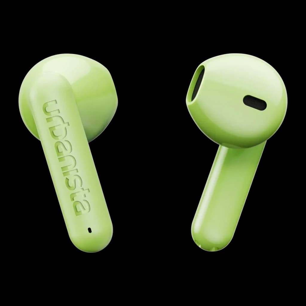 Auriculares Urbanista Austin 2 TWS In-Ear Bluetooth 6.0 25h (con estuche) Verde, detalle: dos earbuds verdes, logo Urbanista