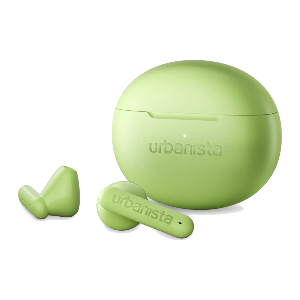 Auriculares Urbanista Austin 2 TWS In-Ear Bluetooth 6.0 25h (con estuche) Verde, detalle: estuche redondeado mate y dos