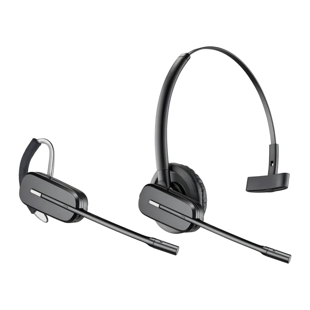 Auriculares Poly CS540 Redução de Ruído SoundGuard Monoaural DECT Sem Fios Preto, detalhe: dois estilos de uso, gancho