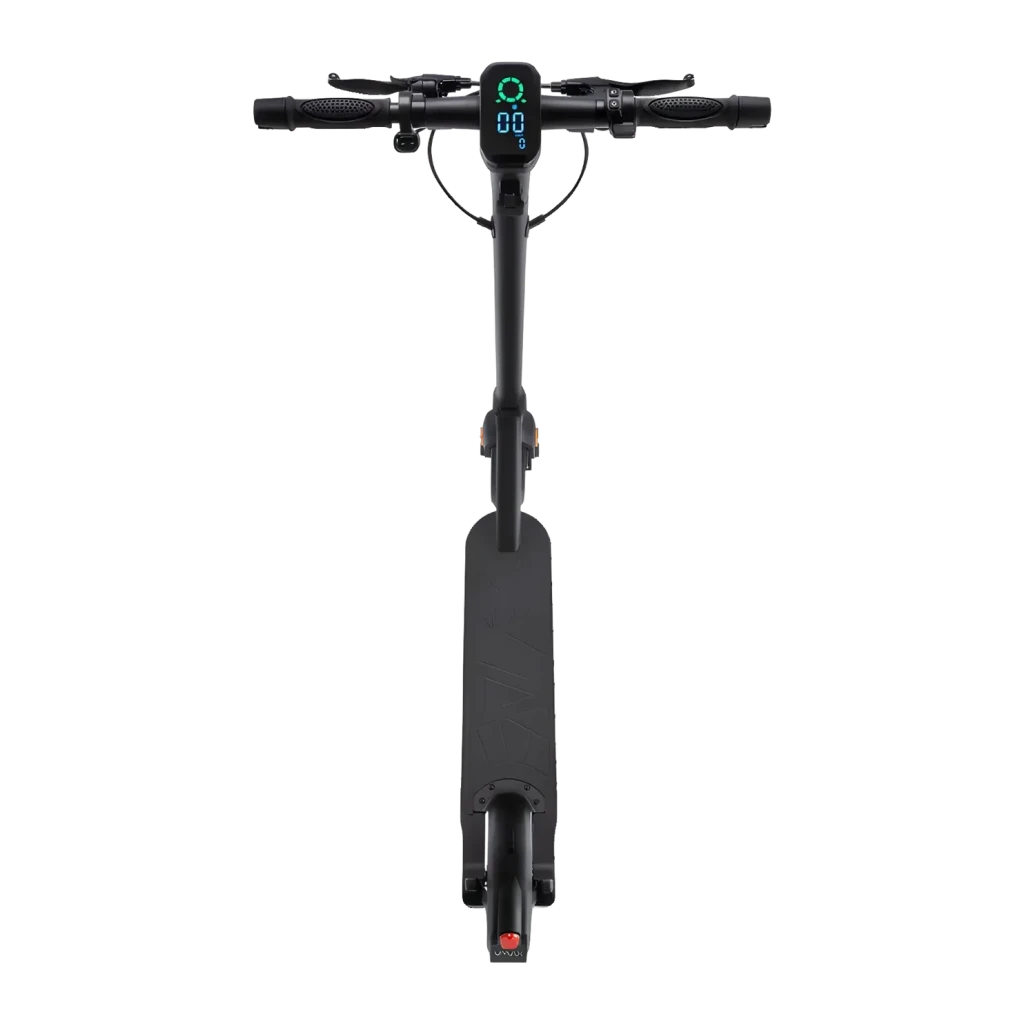 Patinete Eléctrico V.MAX VX5 Pro LT 400W 20km/h 9 pulgadas Negro, detalle frontal: pantalla LED encendida, manillar