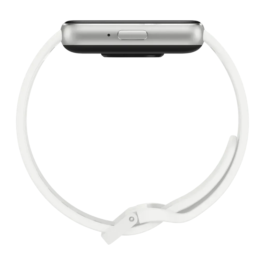 Samsung Galaxy Fit 3 Prata/Branco Monitor Frequência Cardíaca SpO2 Monitorização do Sono, detalhe: vista lateral caixa