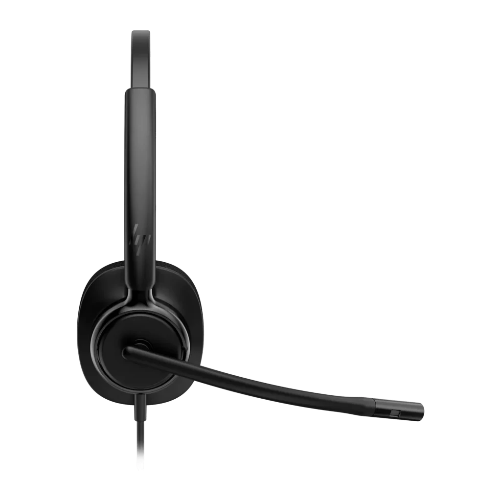 Casque HP Poly Mission 415 Réduction de bruit Monoaural Serre-tête USB-C Noir, détail latéral: écouteur unique, microphone