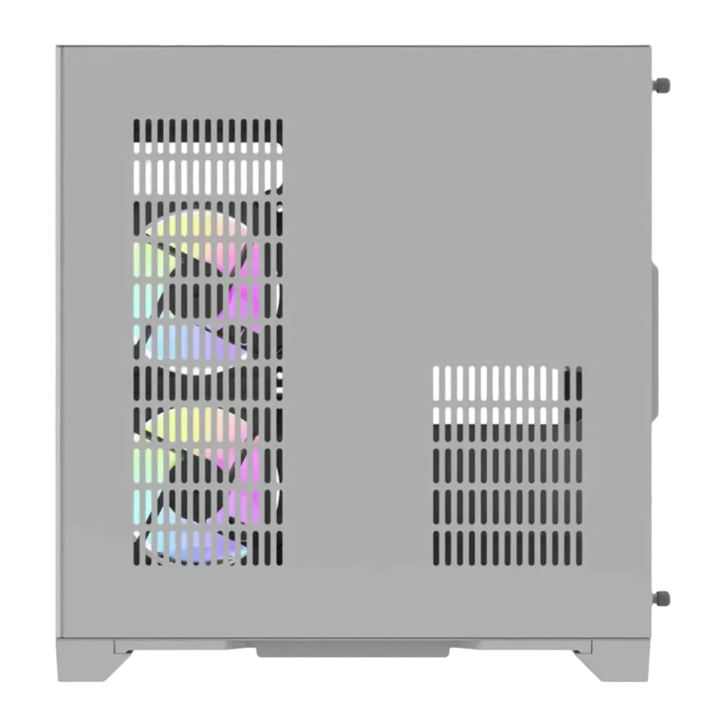Caja PC Darkflash FT350 Mini Tower 3 Paneles Cristal Templado M-ATX / ITX Blanco, detalle: panel lateral con rejillas