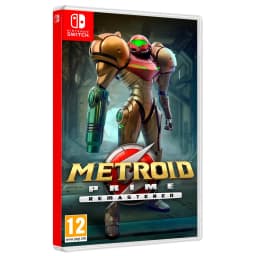 Jeu vidéo Nintendo Metroid Prime Remastered pour Switch (édition standard), détail: boîtier en angle avec Samus en armure