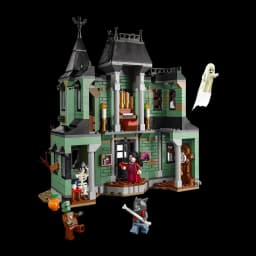 Set de construction LEGO Creator Manoir Hanté 31167 736 pièces 9+ ans, vue arrière: intérieur avec piano, minifigurines