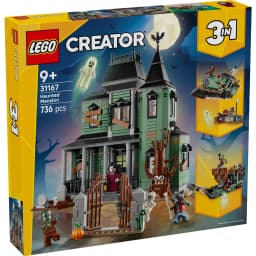 Set de construction LEGO Creator Manoir Hanté 31167 736 pièces 9+ ans, contenu de la boîte: boîte jaune avec manoir vert
