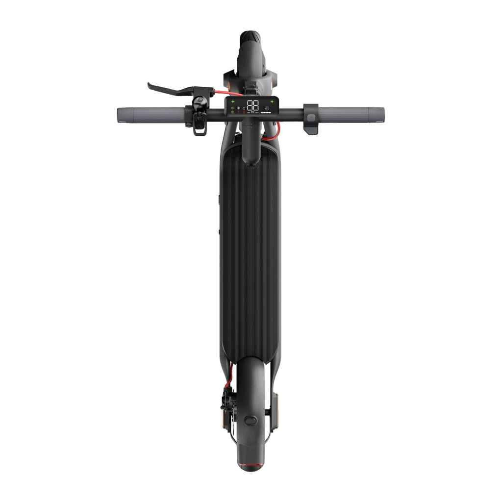 Trottinette électrique NAVEE V50i Pro 350W 50km 20km/h 10 pouces Noir, détail: vue du dessus guidon, écran LED et plateau