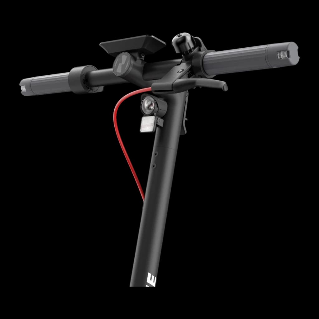Trottinette électrique NAVEE V50i Pro 350W 50km 20km/h 10 pouces Noir, détail: guidon avec sonnette, freins, feu avant