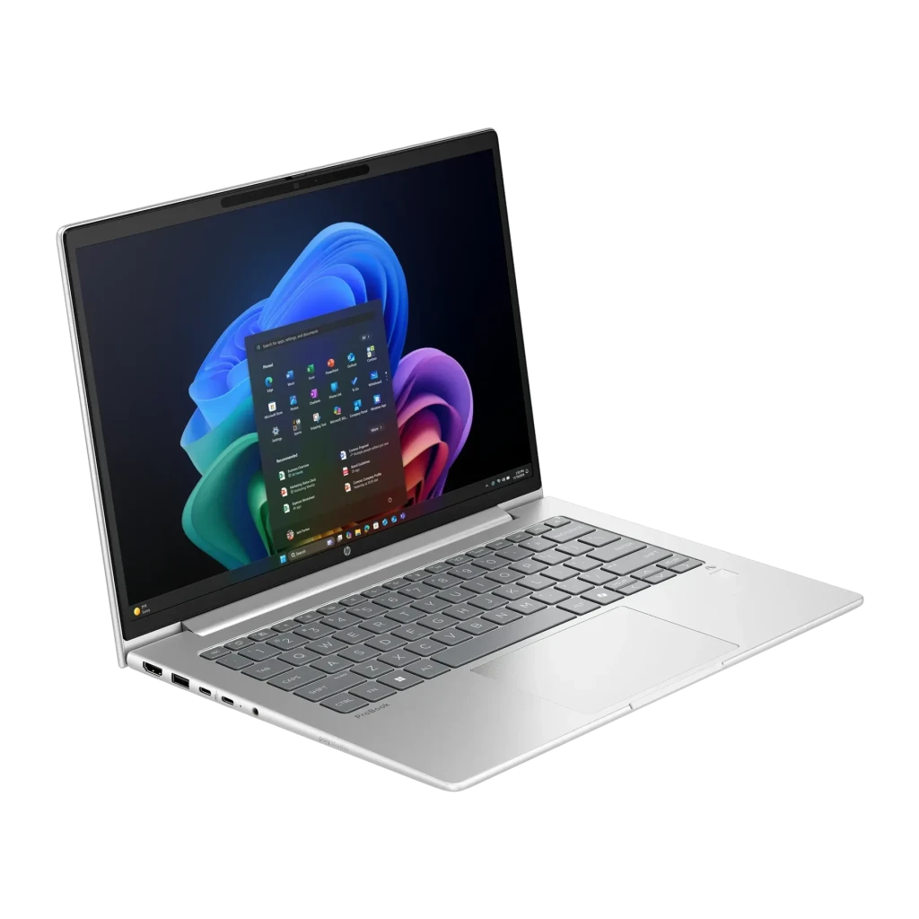 Portátil HP ProBook 4 G1q 16GB/512GB 14 pulgadas IPS WUXGA Snapdragon X1-26-100 SSD NVMe Windows 11 Pro Plata, vista