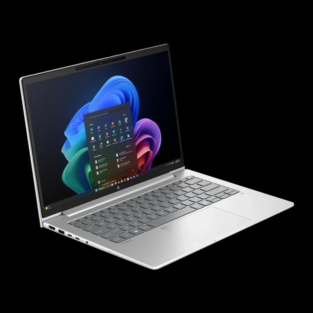 Portátil HP ProBook 4 G1q 16GB/512GB 14 pulgadas IPS WUXGA Snapdragon X1-26-100 SSD NVMe Windows 11 Pro Plata, vista