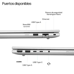 Portátil HP ProBook 4 G1q 16GB/512GB 14 pulgadas IPS WUXGA Snapdragon X1-26-100 SSD NVMe Windows 11 Pro Plata, lateral