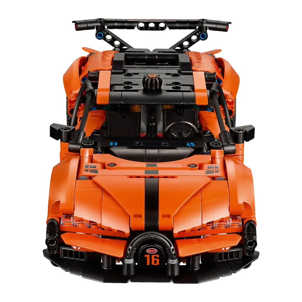 LEGO Technic Hipercarro Bugatti Chiron Pur Sport 42222 771 peças 9+ anos, detalhe: vista frontal superior, carroceria