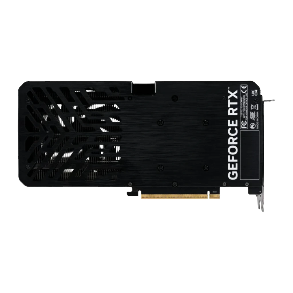 Gainward GeForce RTX 5060 Ti Ghost OC 8GB GDDR7 Negro, vista trasera: backplate negro cepillado con rejilla de ventilación