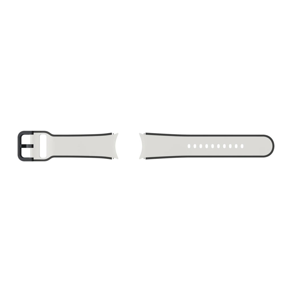 Correa smartwatch Samsung Two-tone Sport Band 20mm Galaxy Watch 5 S/M Gris, detalle: correa extendida con hebilla negra
