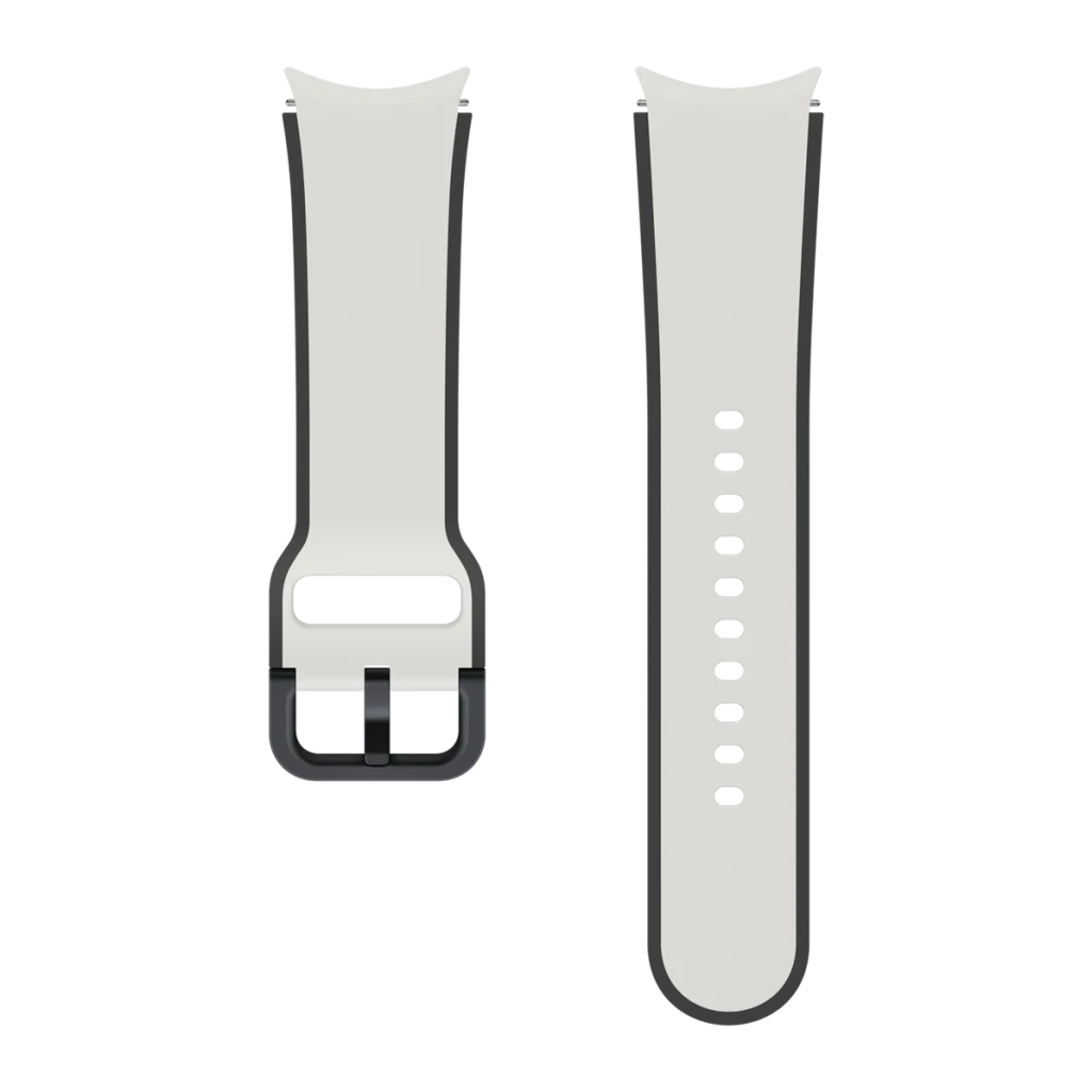 Correa smartwatch Samsung Two-tone Sport Band 20mm Galaxy Watch 5 S/M Gris, detalle: ambas piezas anverso y reverso, hebilla