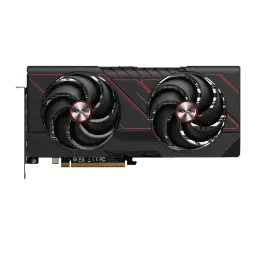 Sapphire Pulse Radeon RX 9070 16GB GDDR6 Negro, detalle: dos ventiladores con logo Pulse en rojo y shroud negro con líneas