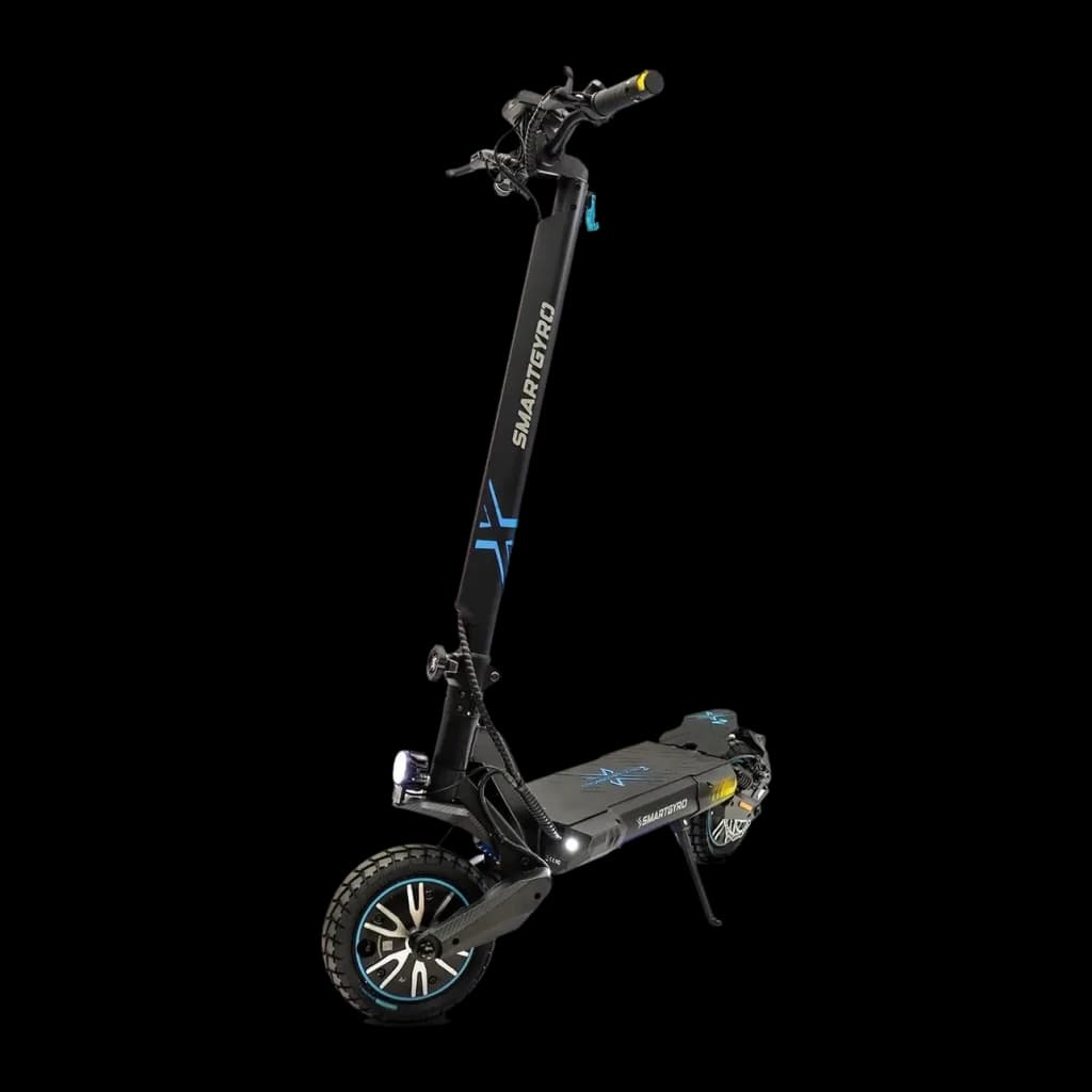 Patinete eléctrico smartGyro CrossOver Dual Max 2 LR 1000W 60km 25km/h 10 pulgadas Negro, vista frontal: manillar