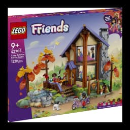 Set LEGO Friends 42705 Acogedora Cabaña Otoñal en el Bosque 1229 piezas A partir de 9 años, contenido de la caja: caja