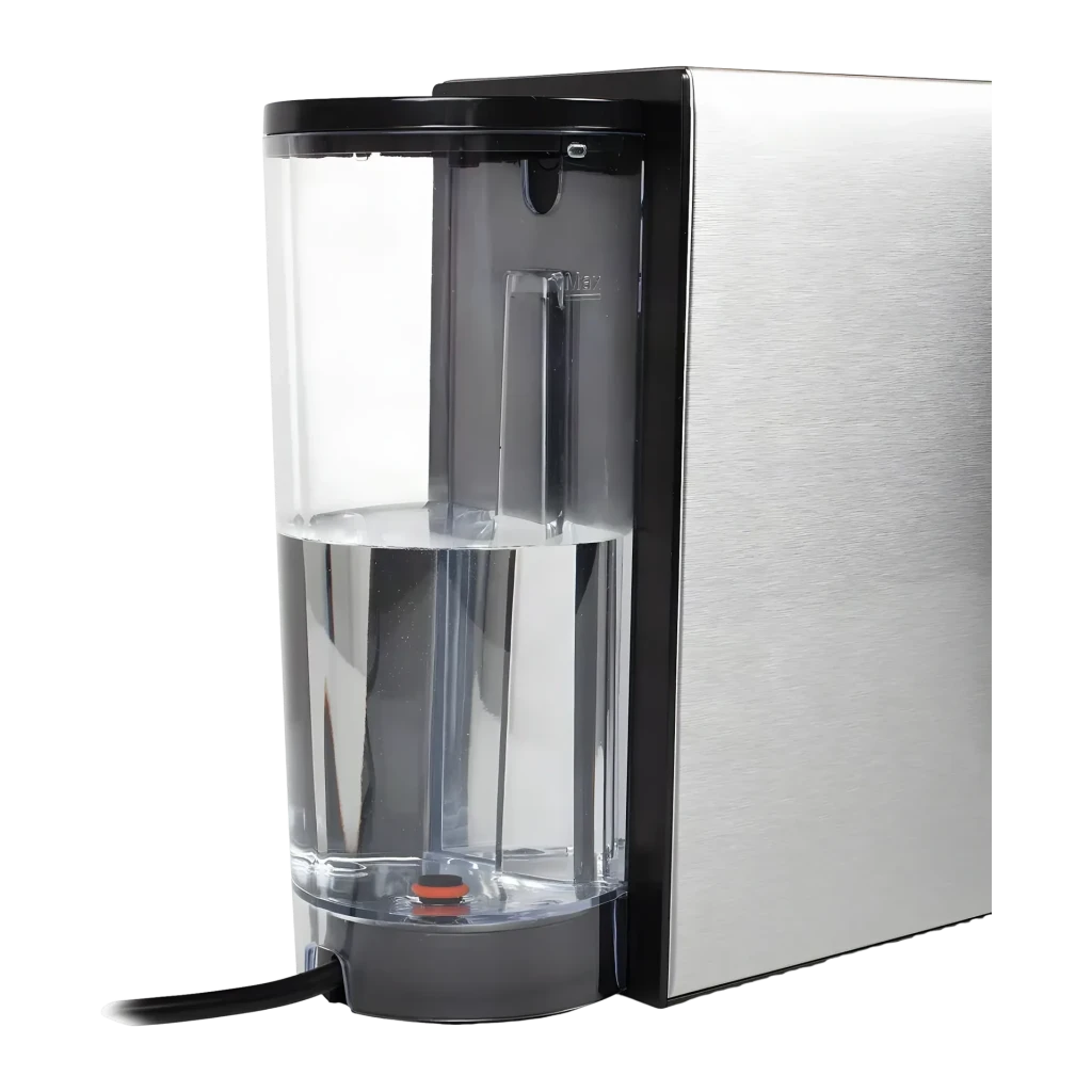 Cafetière à capsules Princess 0,8L 19bar 1450W Argent 249451, vue arrière: réservoir d'eau transparent amovible