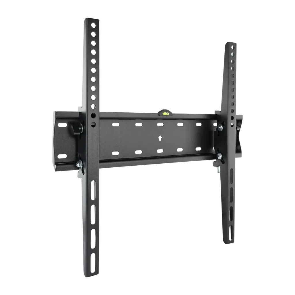 Soporte TV TooQ Negro Pared Inclinable 32-55 pulgadas LP4255T-B, vista frontal: estructura metálica con nivel de burbuja