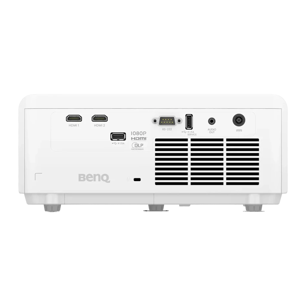 Projecteur BenQ Full HD 1080p 4000 Lumens ANSI Laser DLP Blanc LH655C, vue arrière: ports HDMI 1, HDMI 2, USB, RS-232, Audio