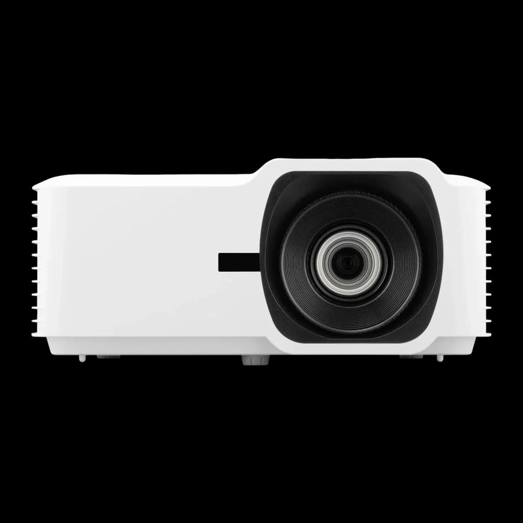 Projecteur ViewSonic Laser Full HD 1080p 5000 Lumens ANSI DLP Blanc V52HD, détail: objectif central avec monture noire