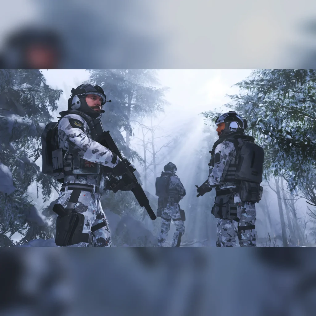 Videojuego Activision Call of Duty: Modern Warfare III Estándar PS4, en uso: soldados con camuflaje invernal armados